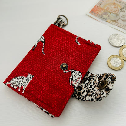 Leopards and spots small red wallet