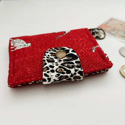 Leopards and spots small red wallet