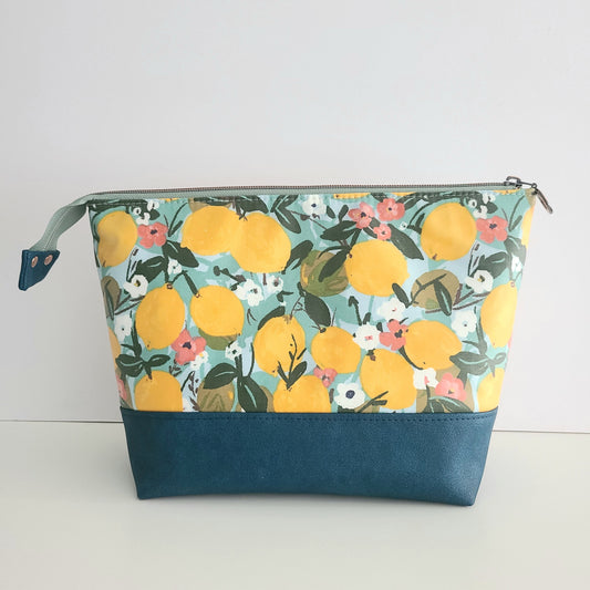 Lemons jumbo waterproof toiletry bag