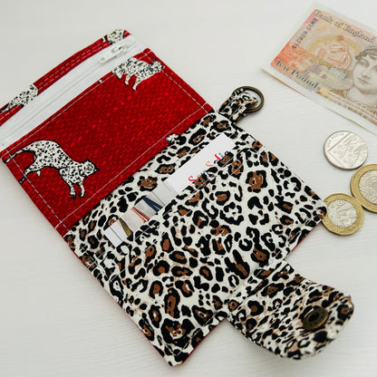 Leopards and spots small red wallet