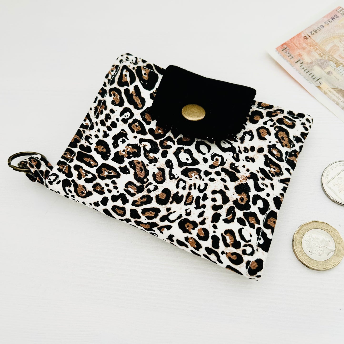 Leopard spot cotton bifold wallet