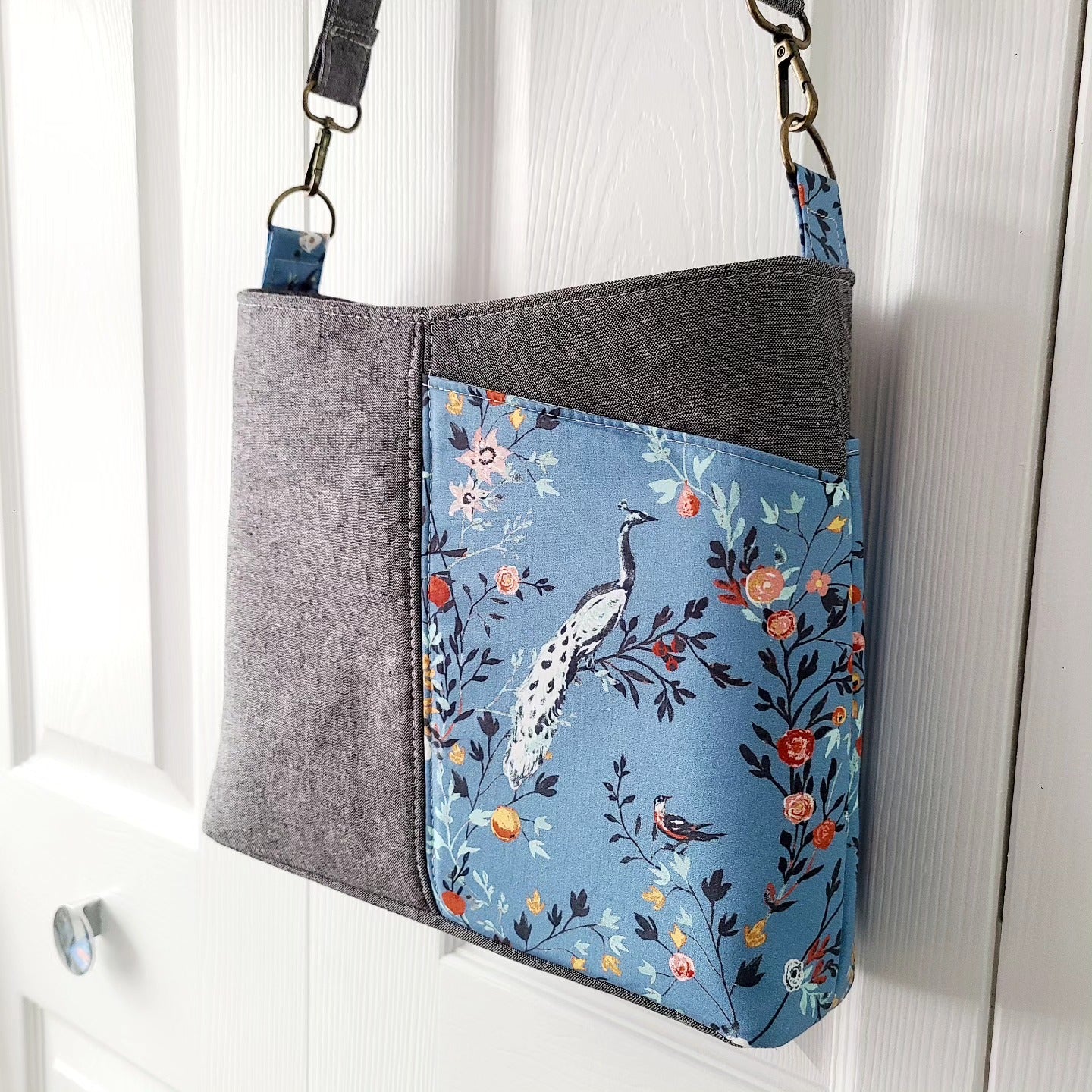 Sky Blue Peacock Shoulder Bag