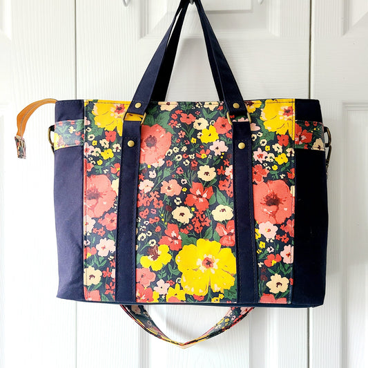 Wildflowers large wipe clean handbag