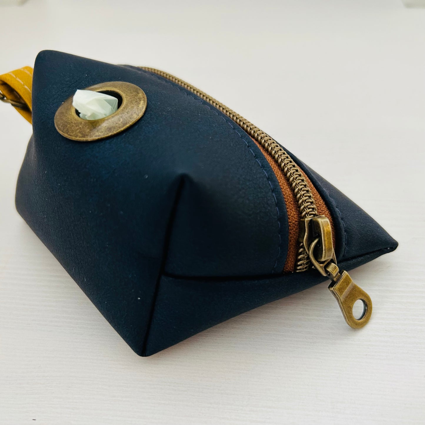 Navy blue dog walking clip on zip pouch