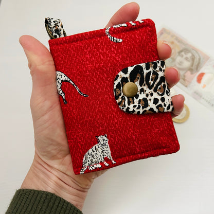 Leopards and spots small red wallet