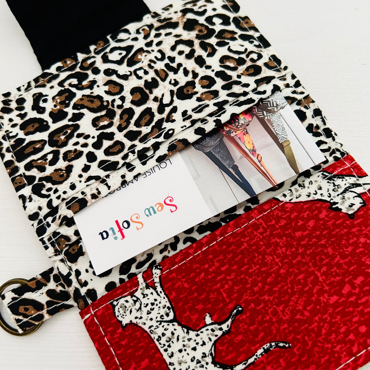 Leopard spot cotton bifold wallet