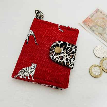 Leopards and spots small red wallet