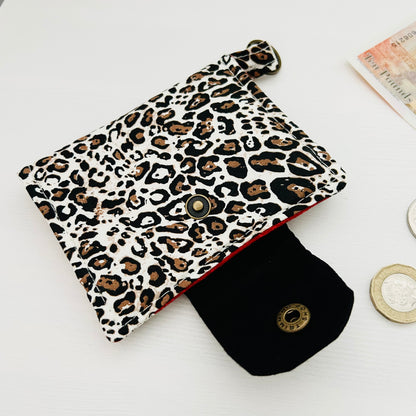 Leopard spot cotton bifold wallet