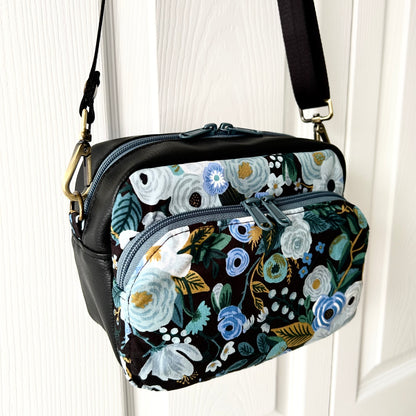 Small blue floral crossbody