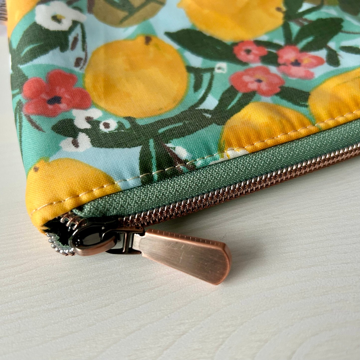 Lemons jumbo waterproof toiletry bag - with mustard base