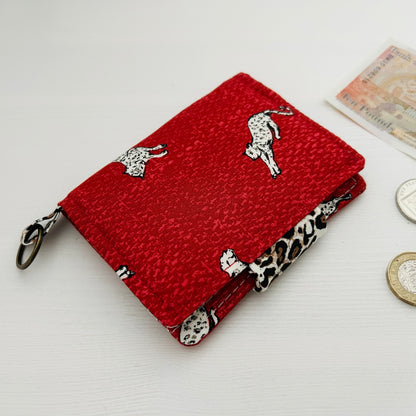 Leopards and spots small red wallet