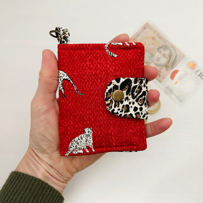 Leopards and spots small red wallet