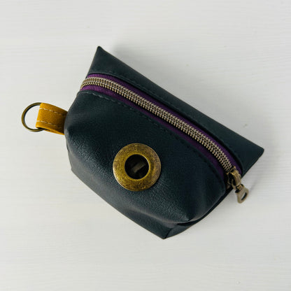 Dark grey dog walking clip on zip pouch